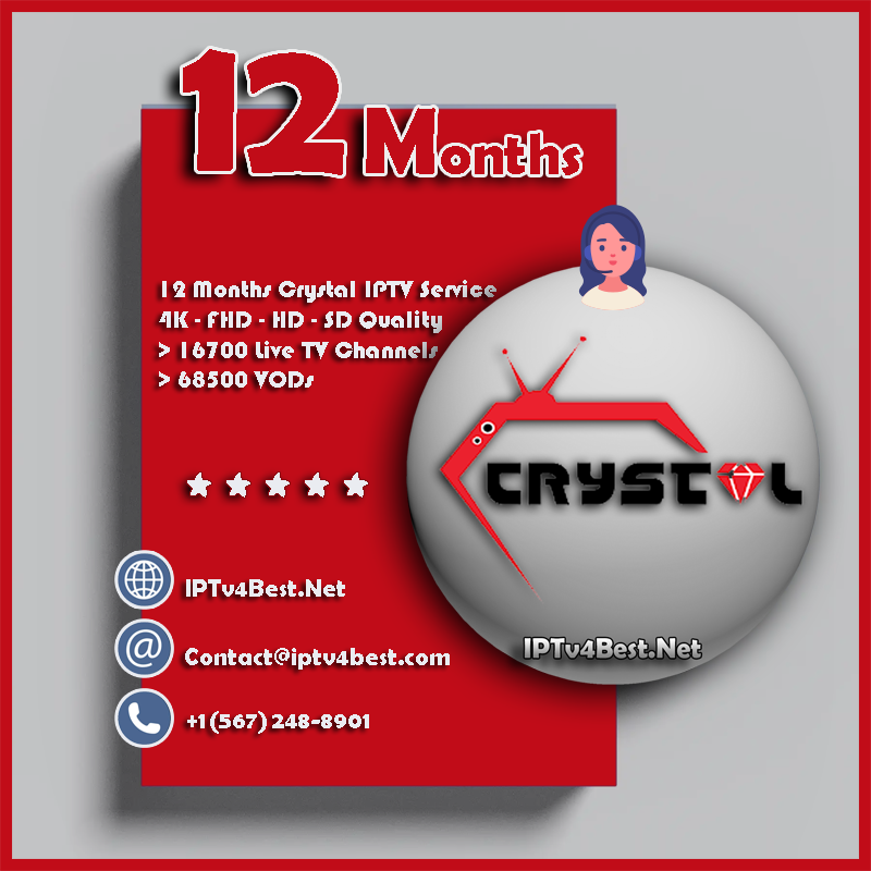 12 Months Crystal IPTV Subscription - Best IPTV
