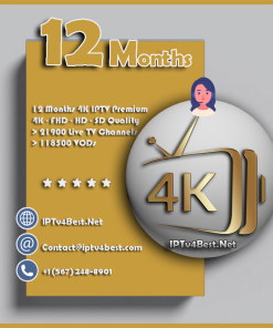 12 Months Strong 4K IPTV Subscription - IPTv Service
