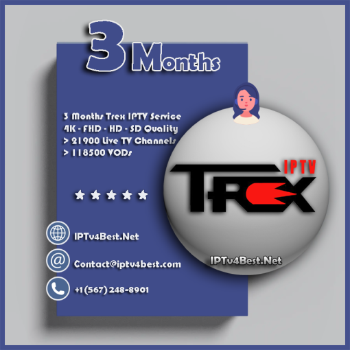 3 Months Trex IPTV Subscription - IPTv Service