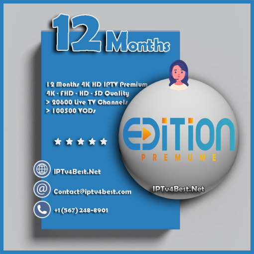 12 Months Edition Premium IPTV - IPTv Subscription