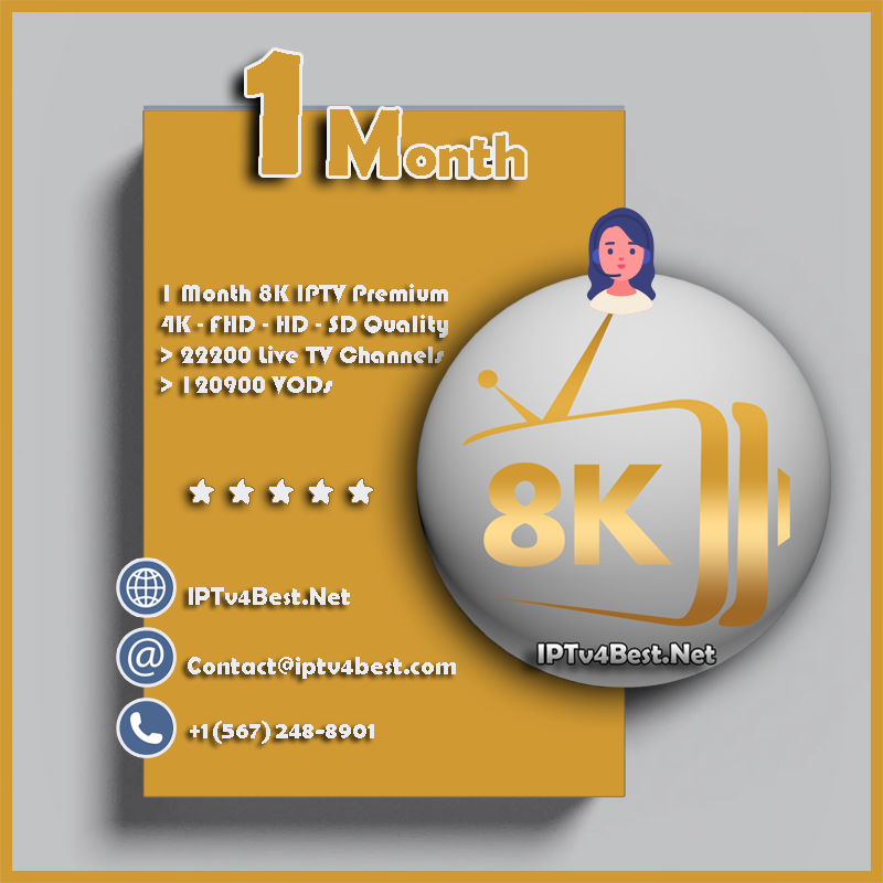 1 Month 8K Quality IPTV Subscription - Best IPTV Service
